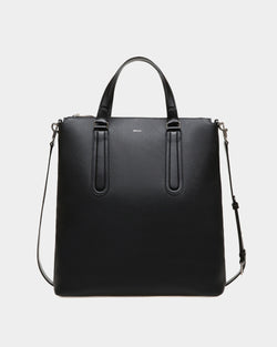 Spin Tote in Black Grained Leather