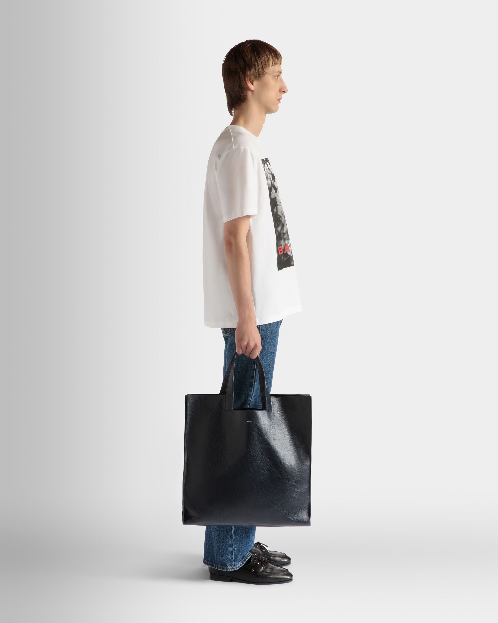 Bally Global - Easy Bally Tote in Black Leather - Black
