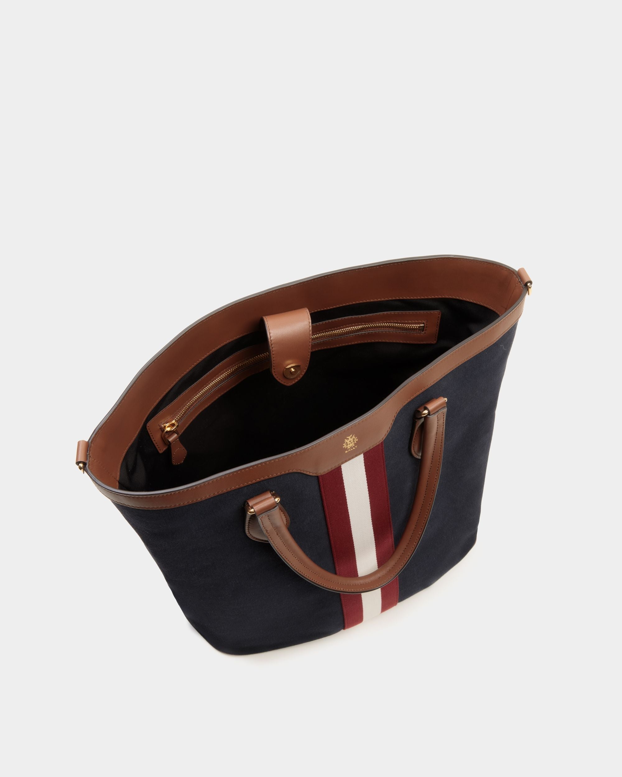 Bally Global - Sac Cabas Beckett En Toile De Coton Navy Blue - Bleu
