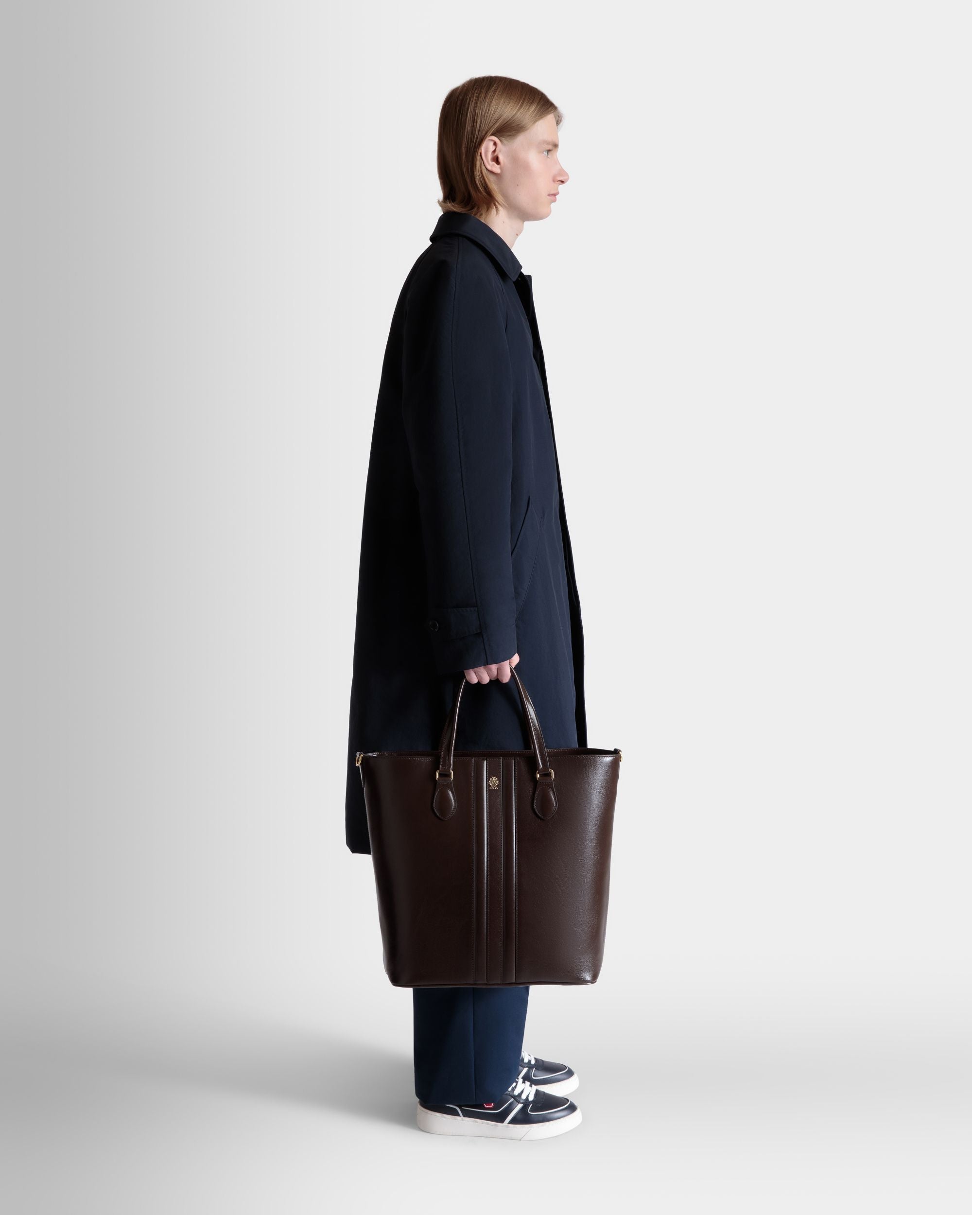 Bally Global - Sac Cabas Beckett En Cuir Ebano - Marron