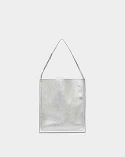 Beckett Tote Bag in Silver Leather
