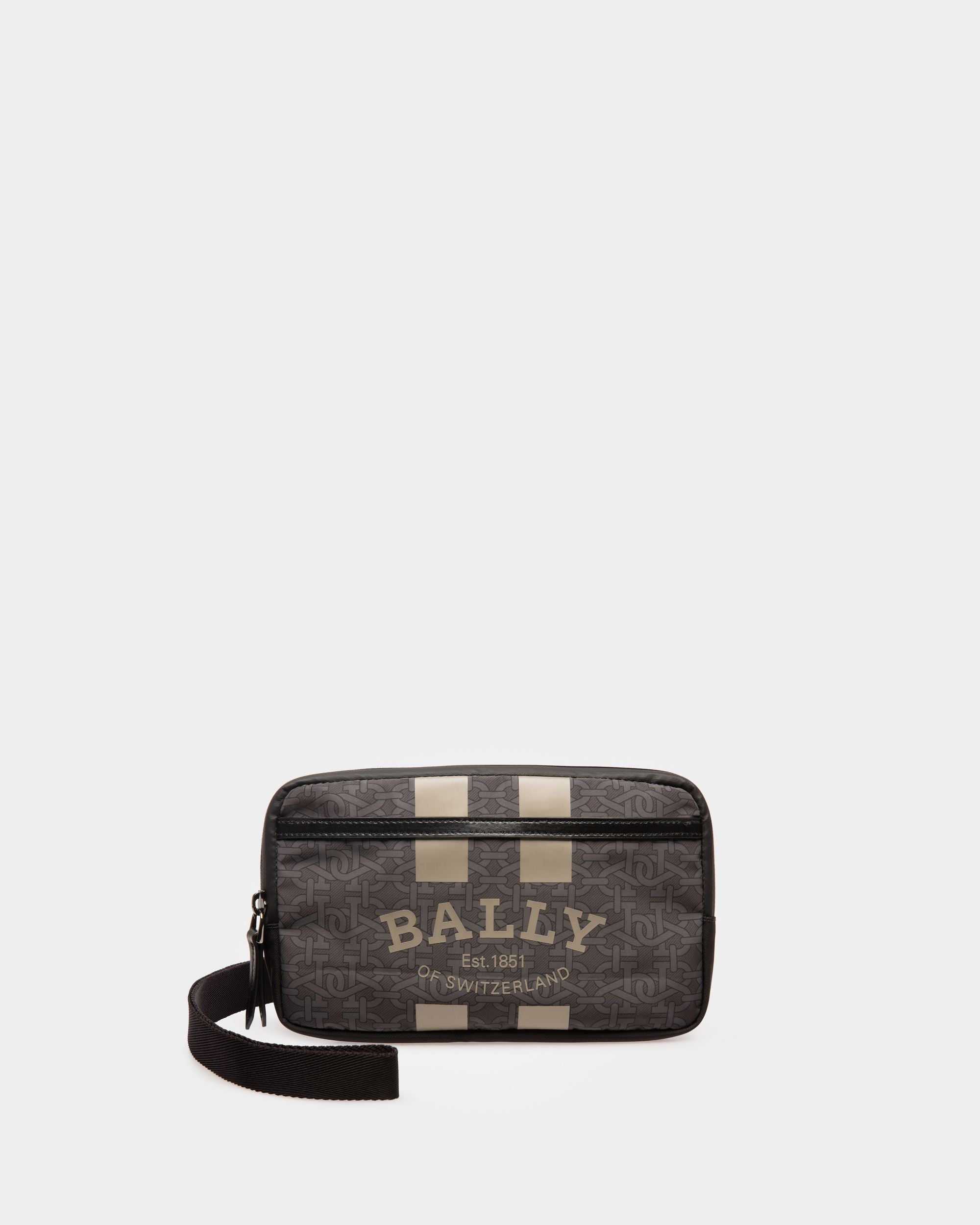 Bally Global - Sac À Dos Plat Bally Escape En Nylon Et Tissu Noir Et Marron - Multicolore