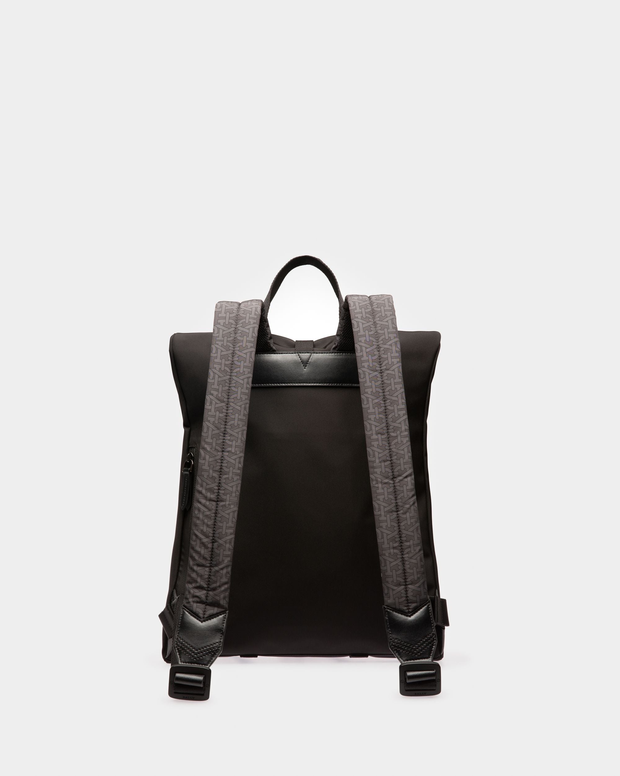 Bally Global - Mochila Plana Bally Escape De Tela Y Nailon En Negro Y Marrón - Multicolor