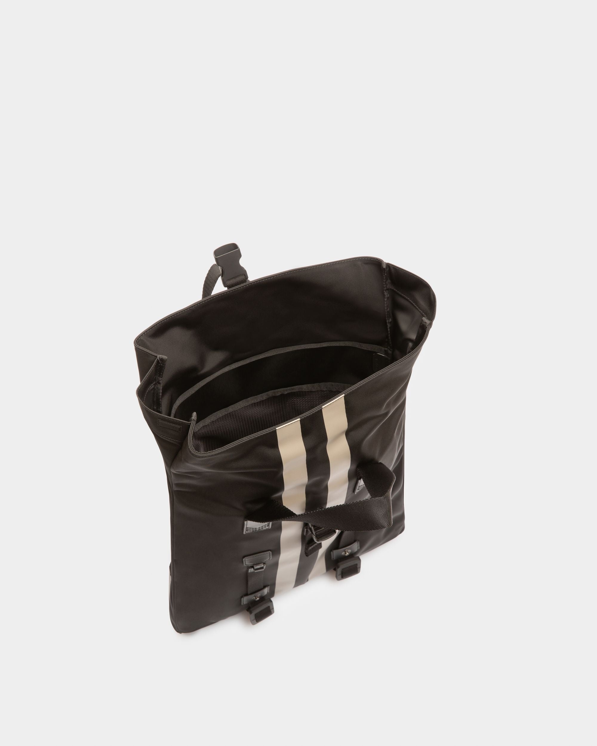 Bally Global - Mochila Plana Bally Escape De Tela Y Nailon En Negro Y Marrón - Multicolor