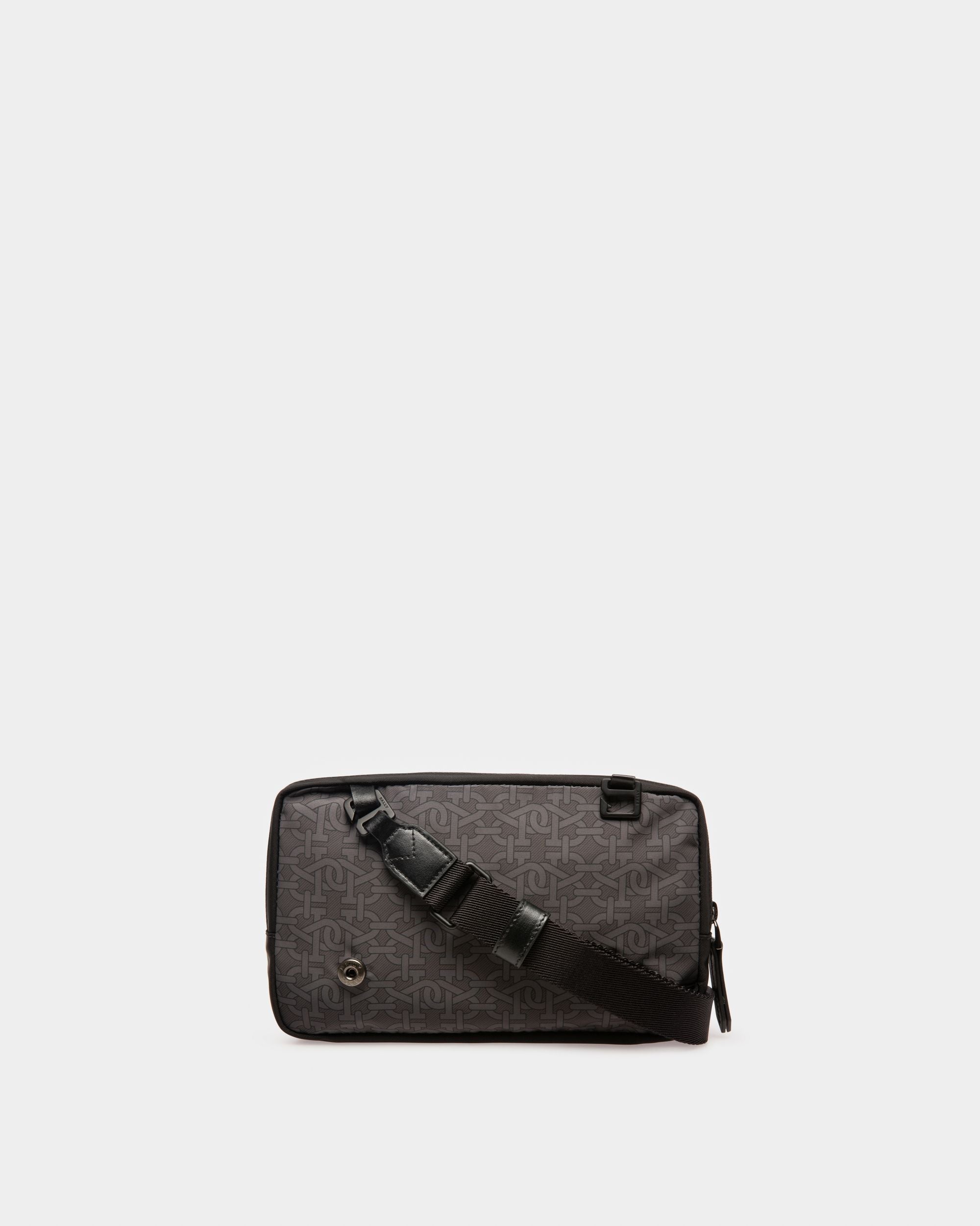 Bally Global - Mochila Plana Bally Escape De Tela Y Nailon En Negro Y Marrón - Multicolor