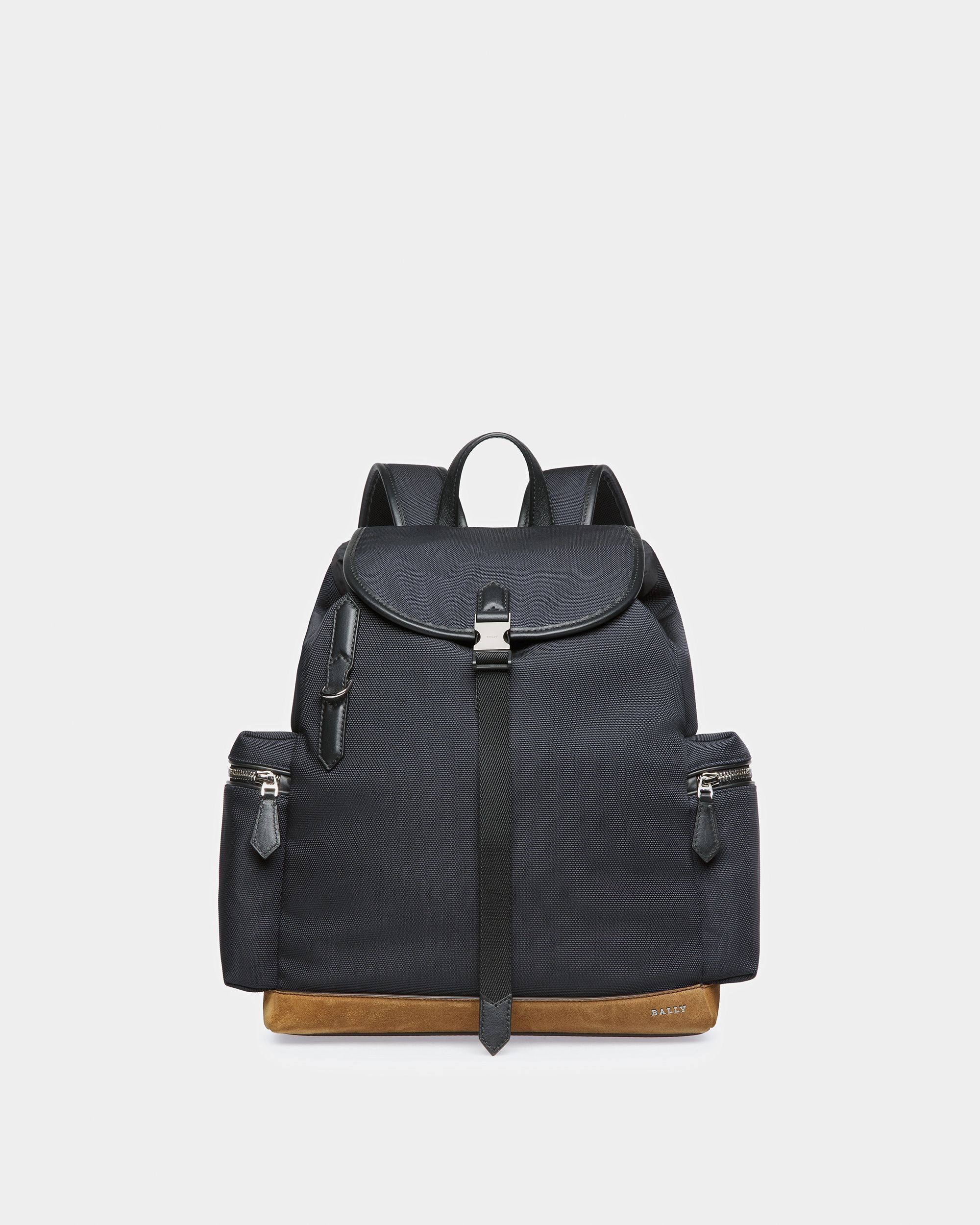 Bally Global - Cliford Small Leather And Nylon Backpack In Midnight - Blue