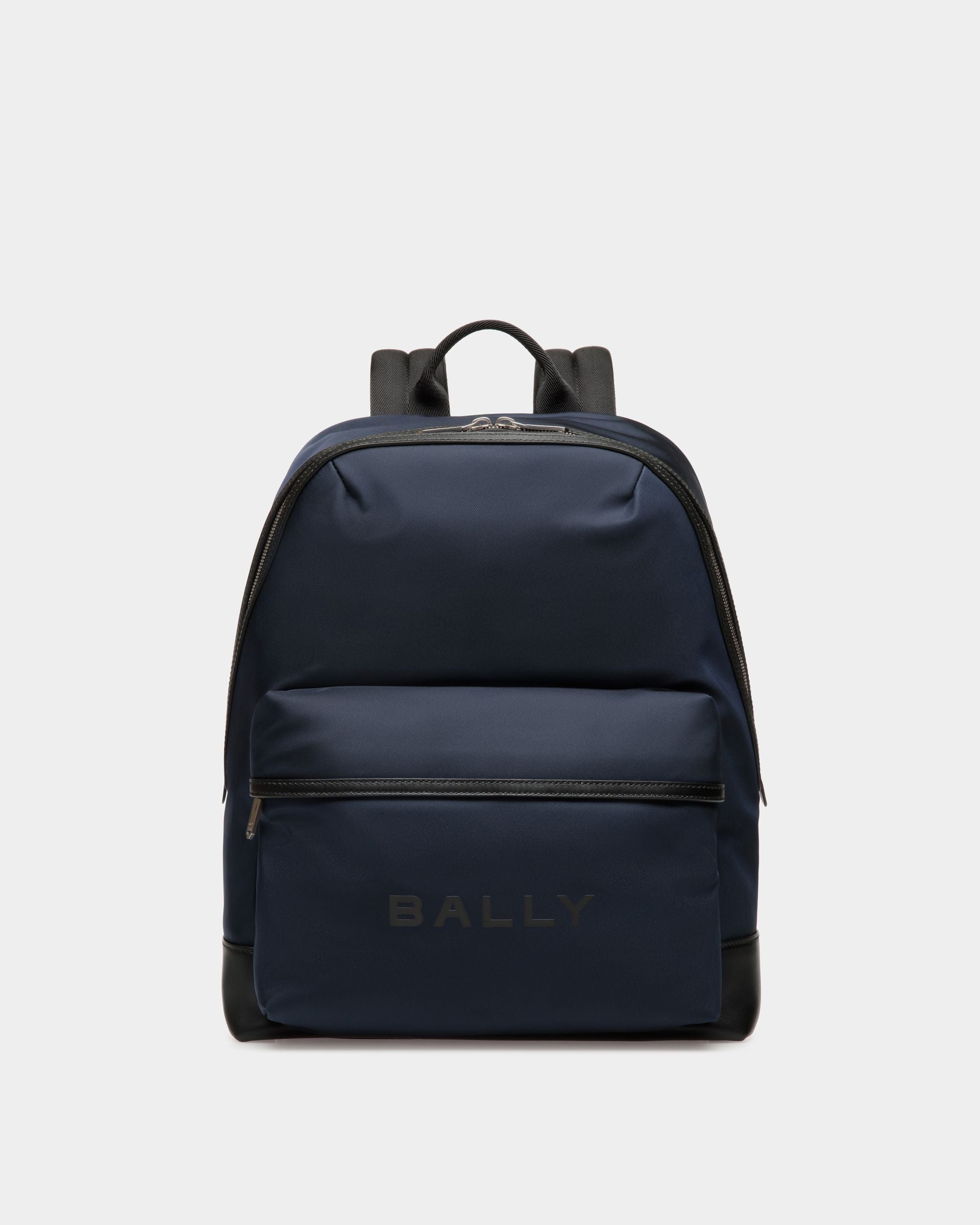 Bally Global - Bar Backpack in Navy Blue Nylon And Leather - Bleu