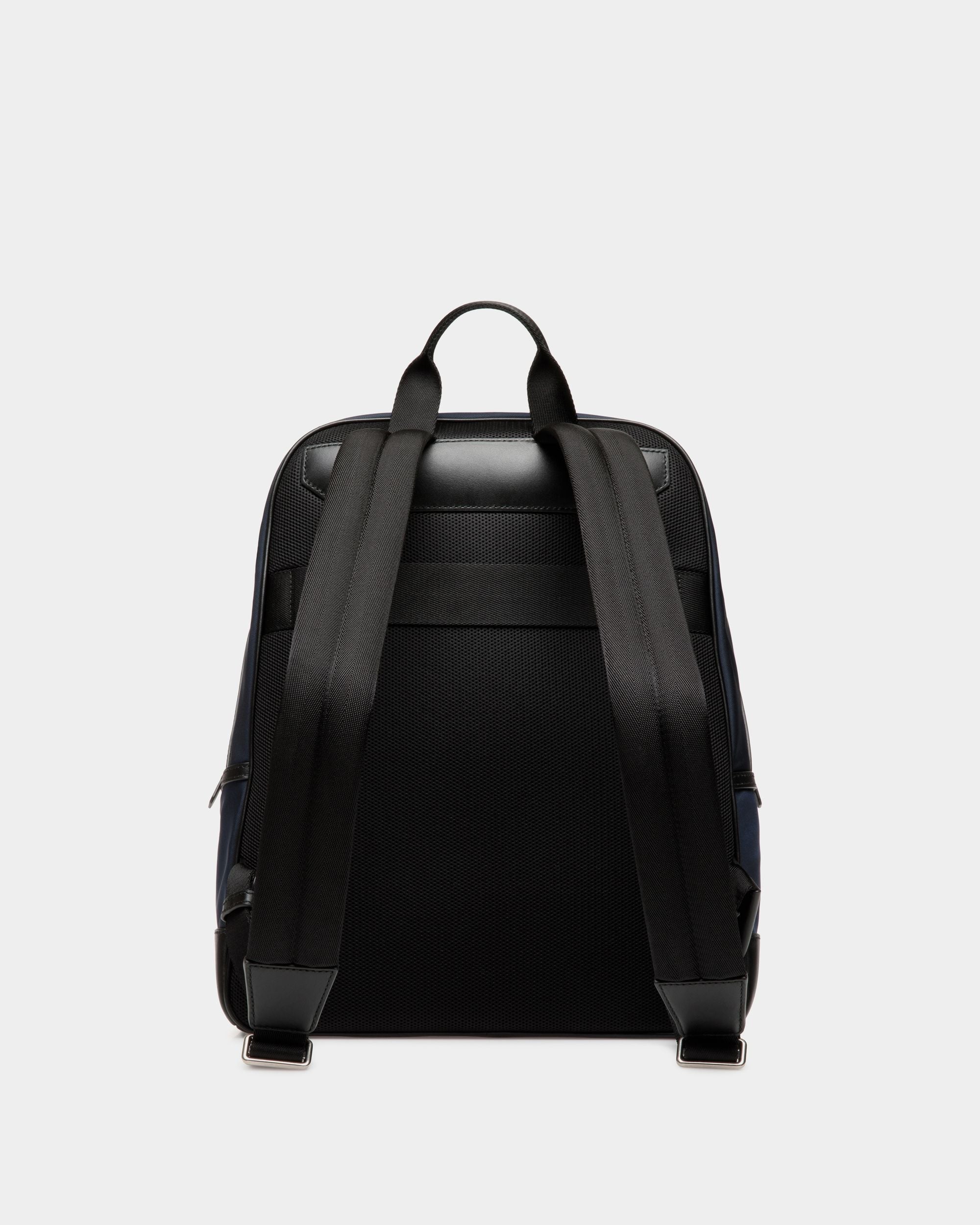Bally Global - Bar Backpack in Navy Blue Nylon And Leather - Bleu
