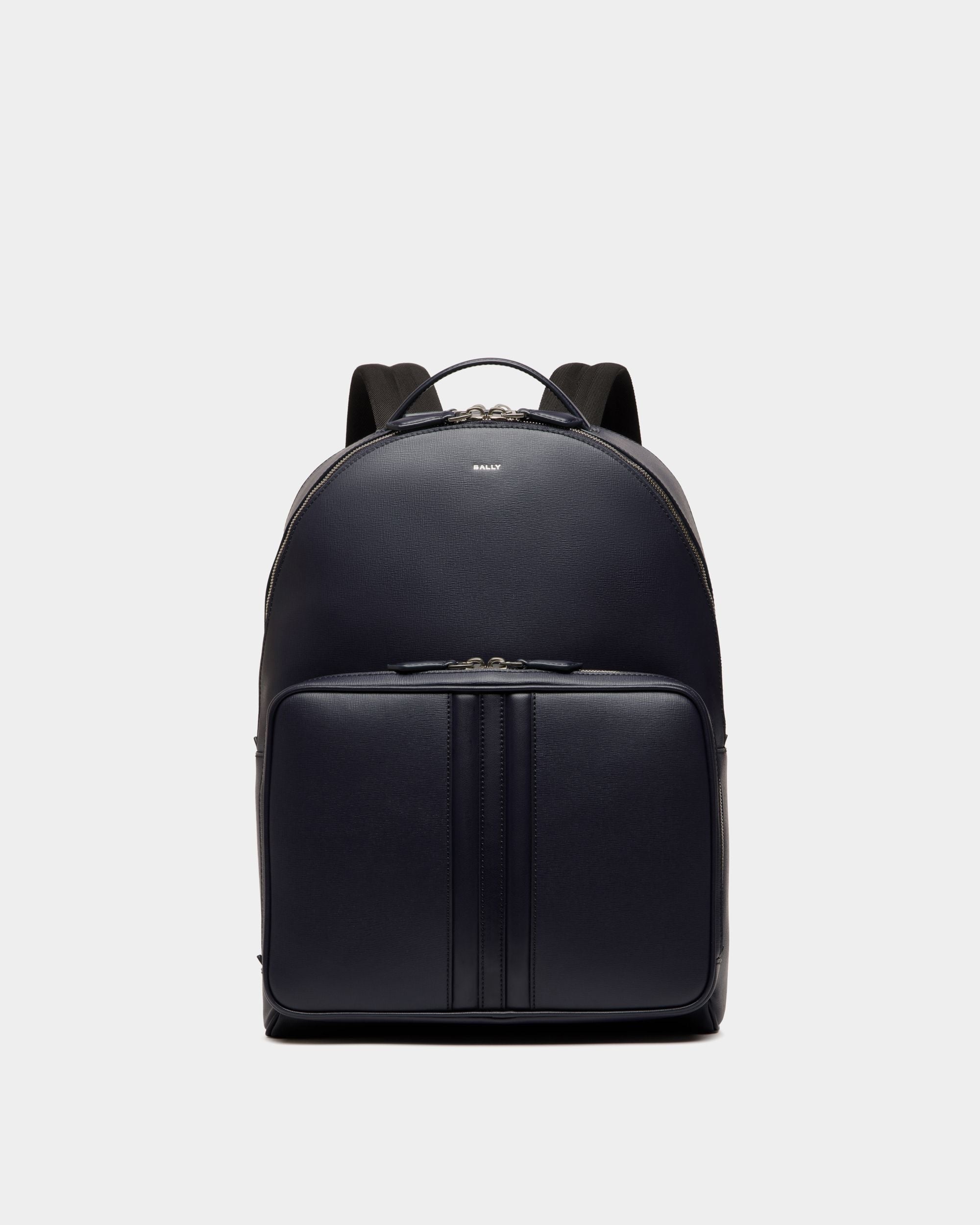 Bally Global - Sac À Dos Mythos En Cuir Recyclé Navy Blue - Bleu
