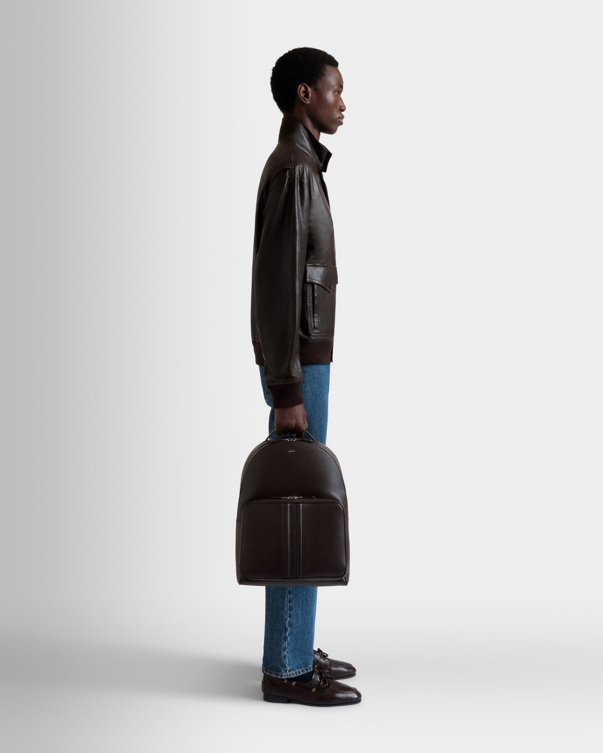 Bally Global - Sac À Dos Mythos En Cuir Recyclé Navy Blue - Bleu