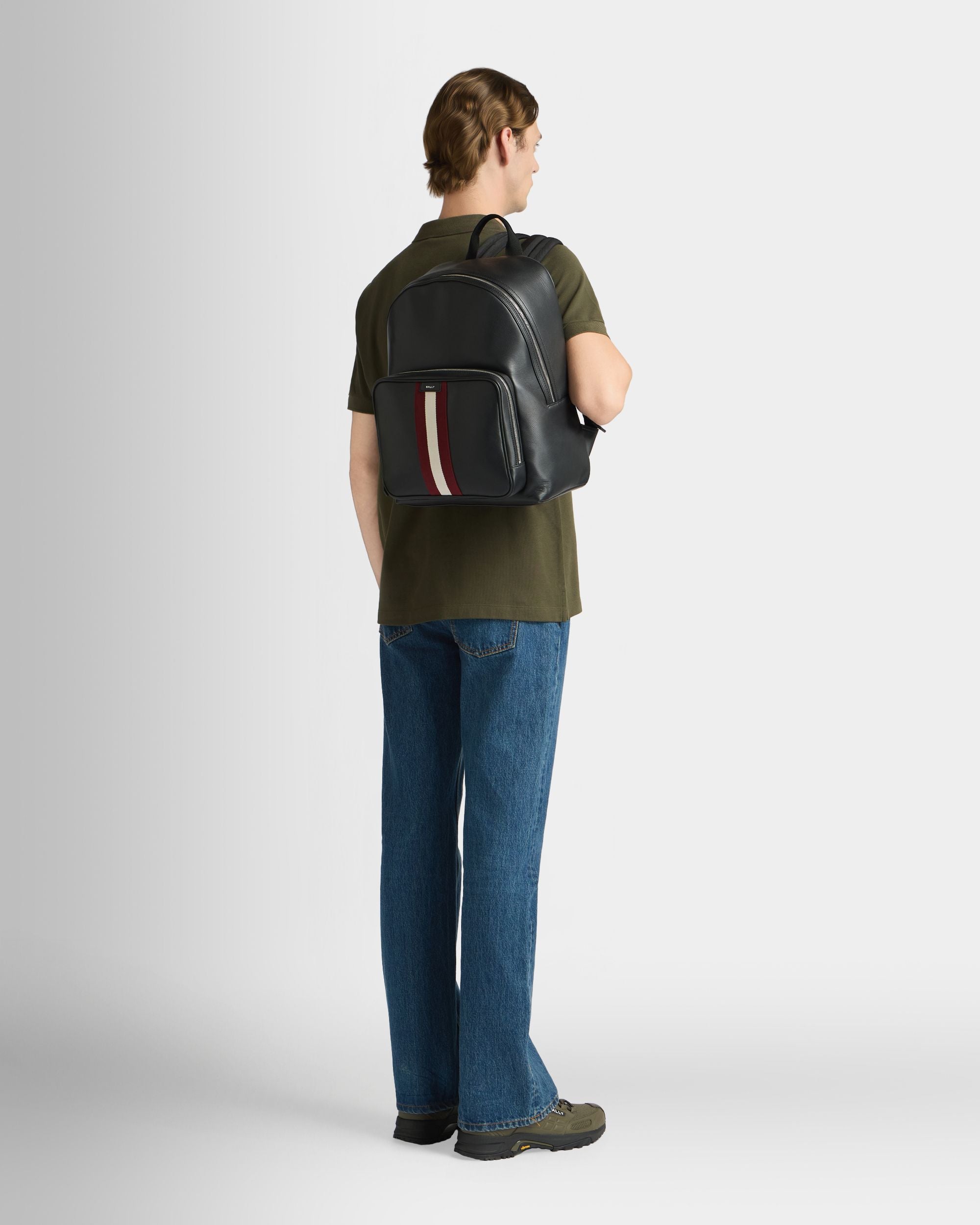 Bally Global - Mochila Code De Piel Negra - Negro