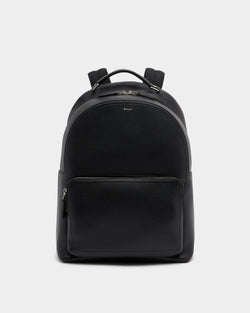 Capitol Backpack in Black Grained Leather