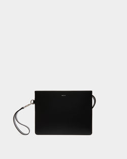 Deco Pouch in Black Leather