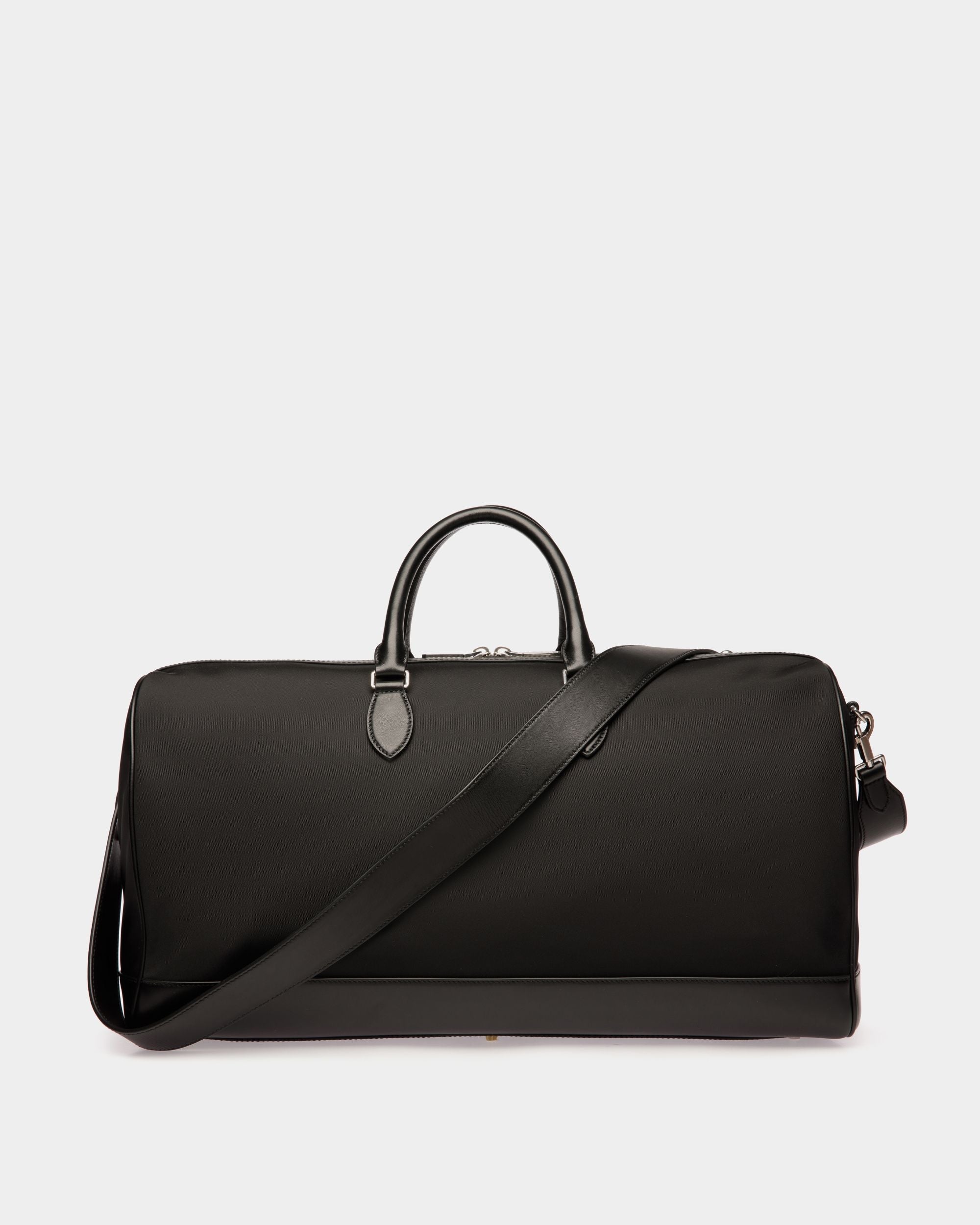 Bally Global - Sac De Week-End Bar En Nylon Et Cuir Noirs - Noir