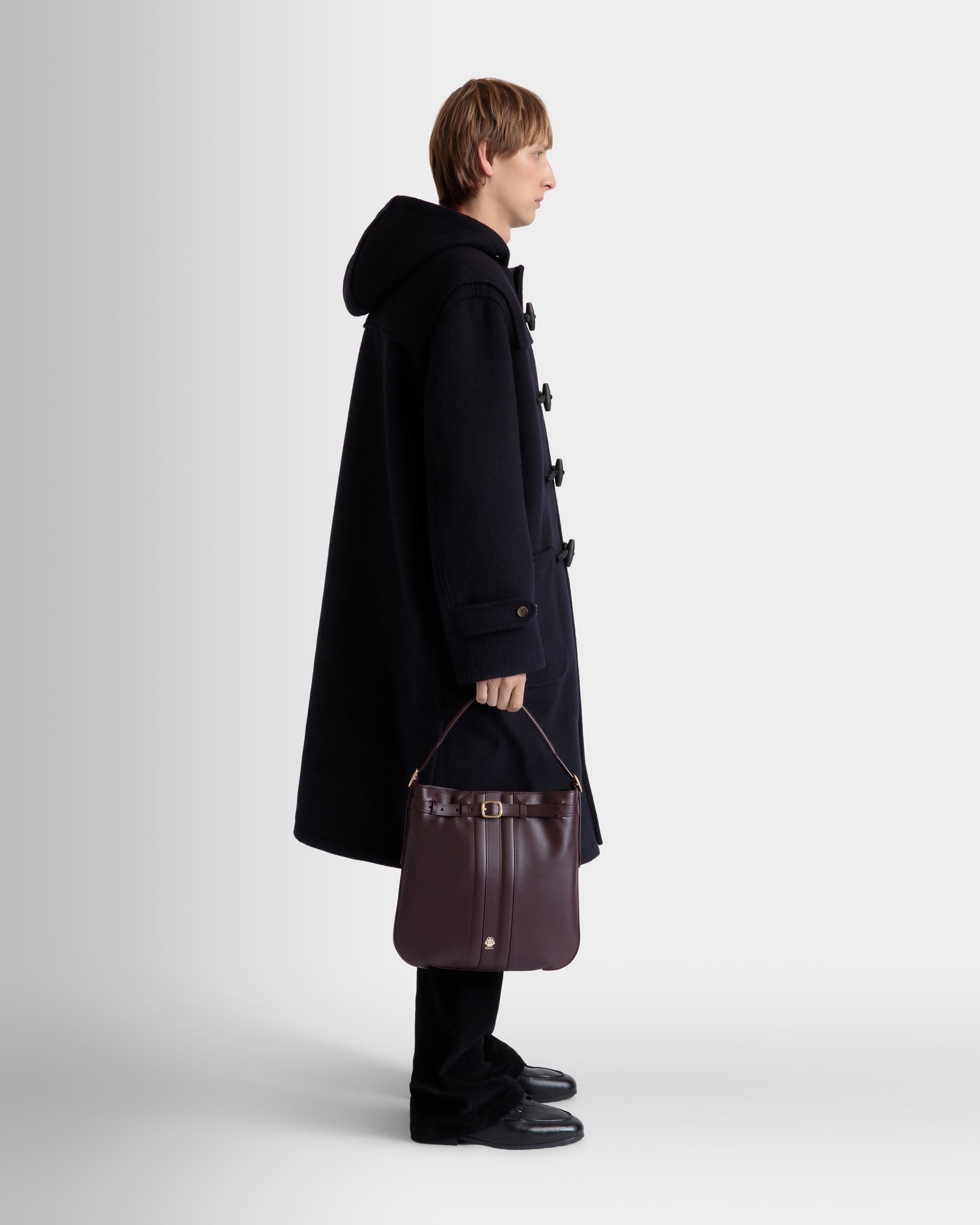 Bally Global - Beckett Crossbody Bag In Deep Burgundy Leather - Burgundy
