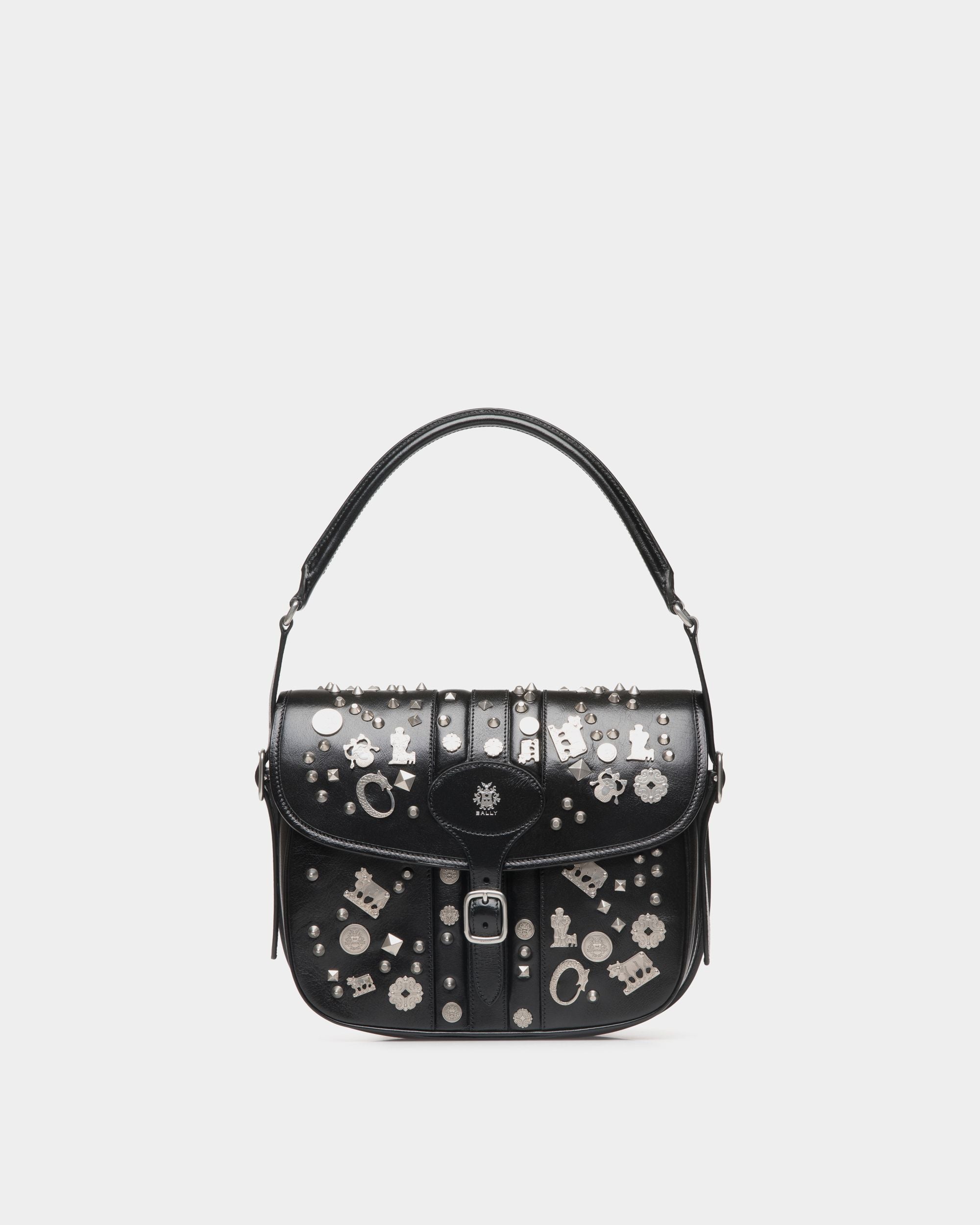 Bally Global - Sac À Bandoulière Beckett En Cuir Noir Avec Clous - Noir