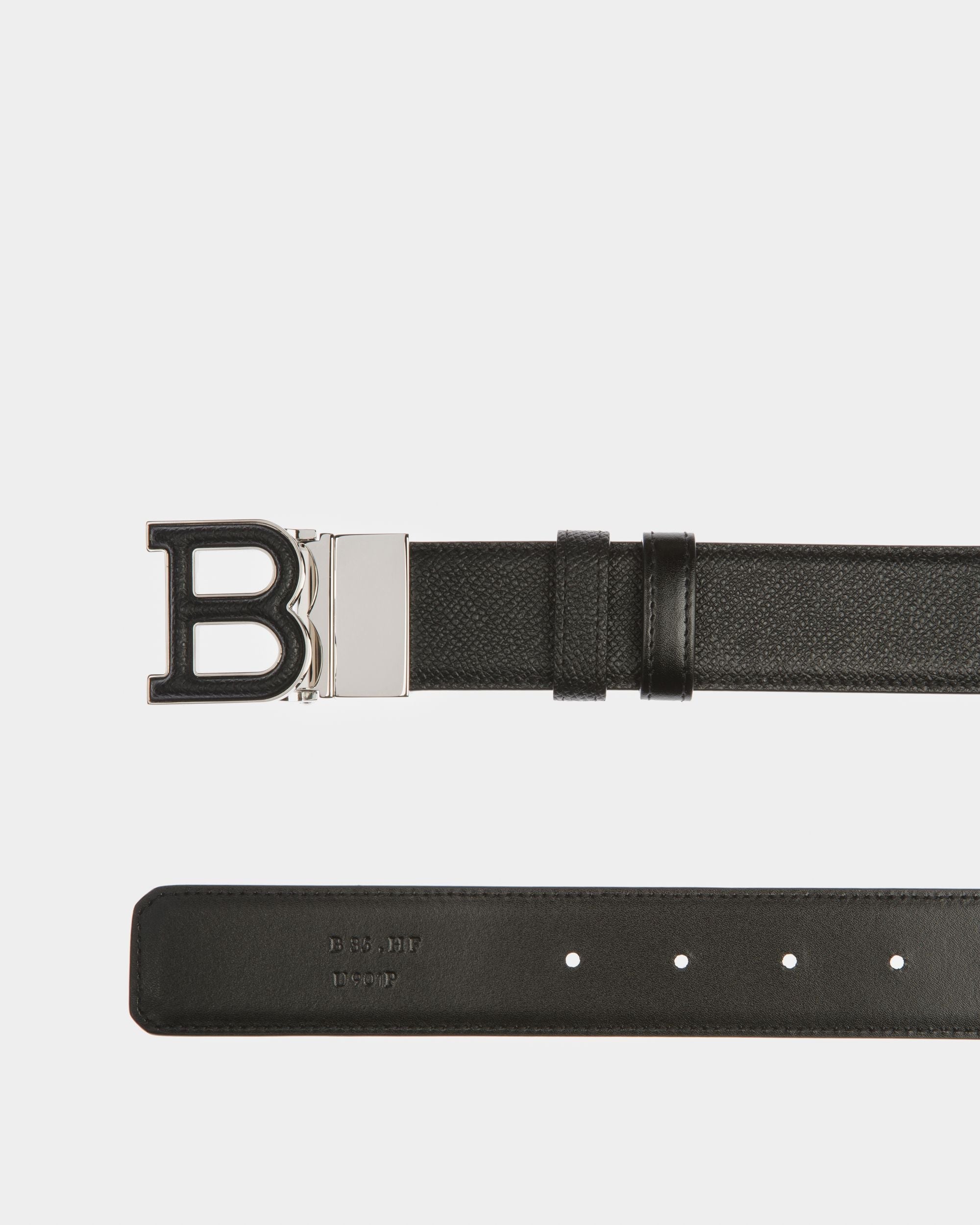 Bally Global - B Cinturón De 35 Mm En Cuero De Color Negro - Negro