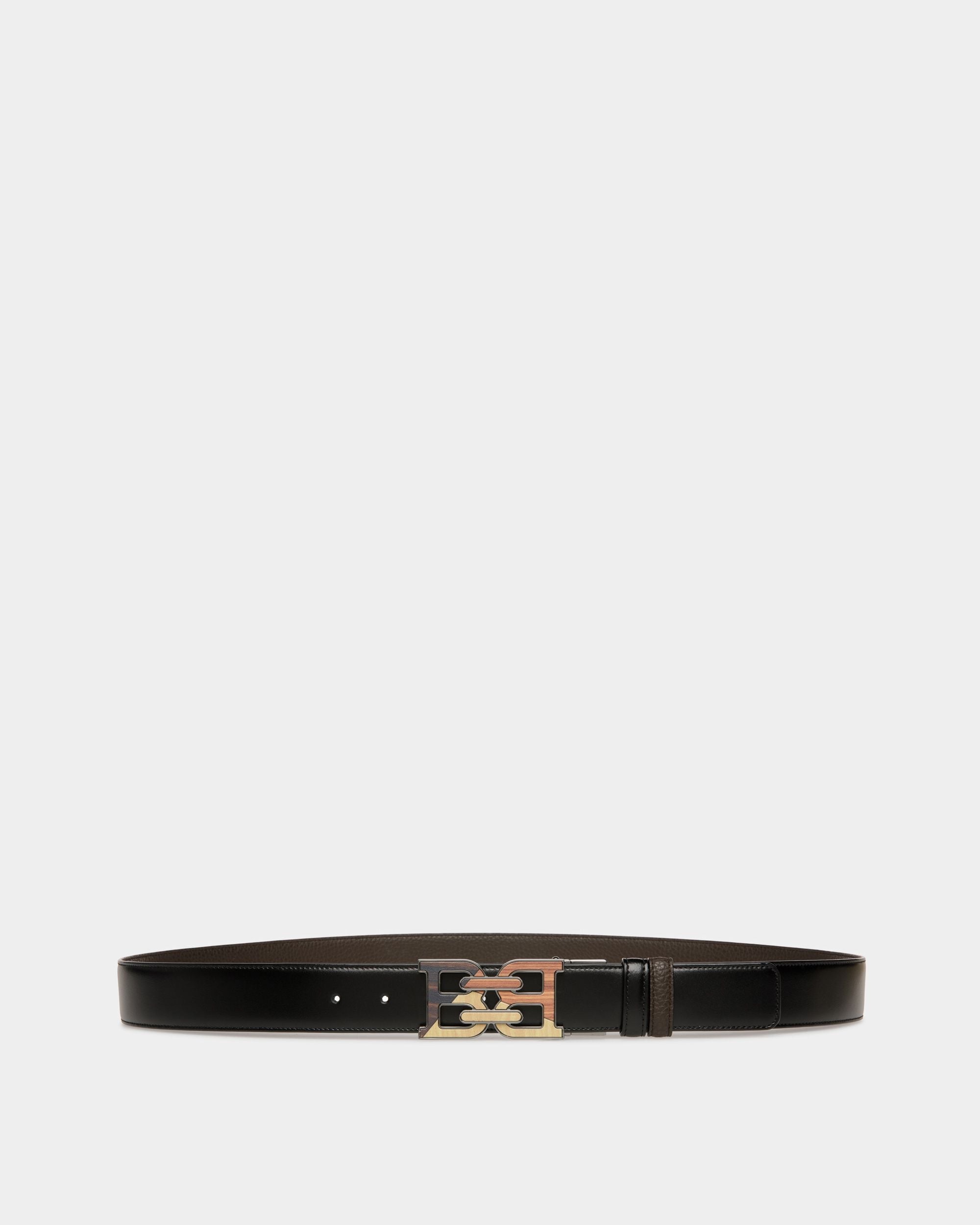 Bally Global - Bally Iconic Buckle Adjustable-Reversible Belt In Black Leather - Black