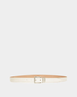 Casual Fixed 25mm Belt In Bone Leather