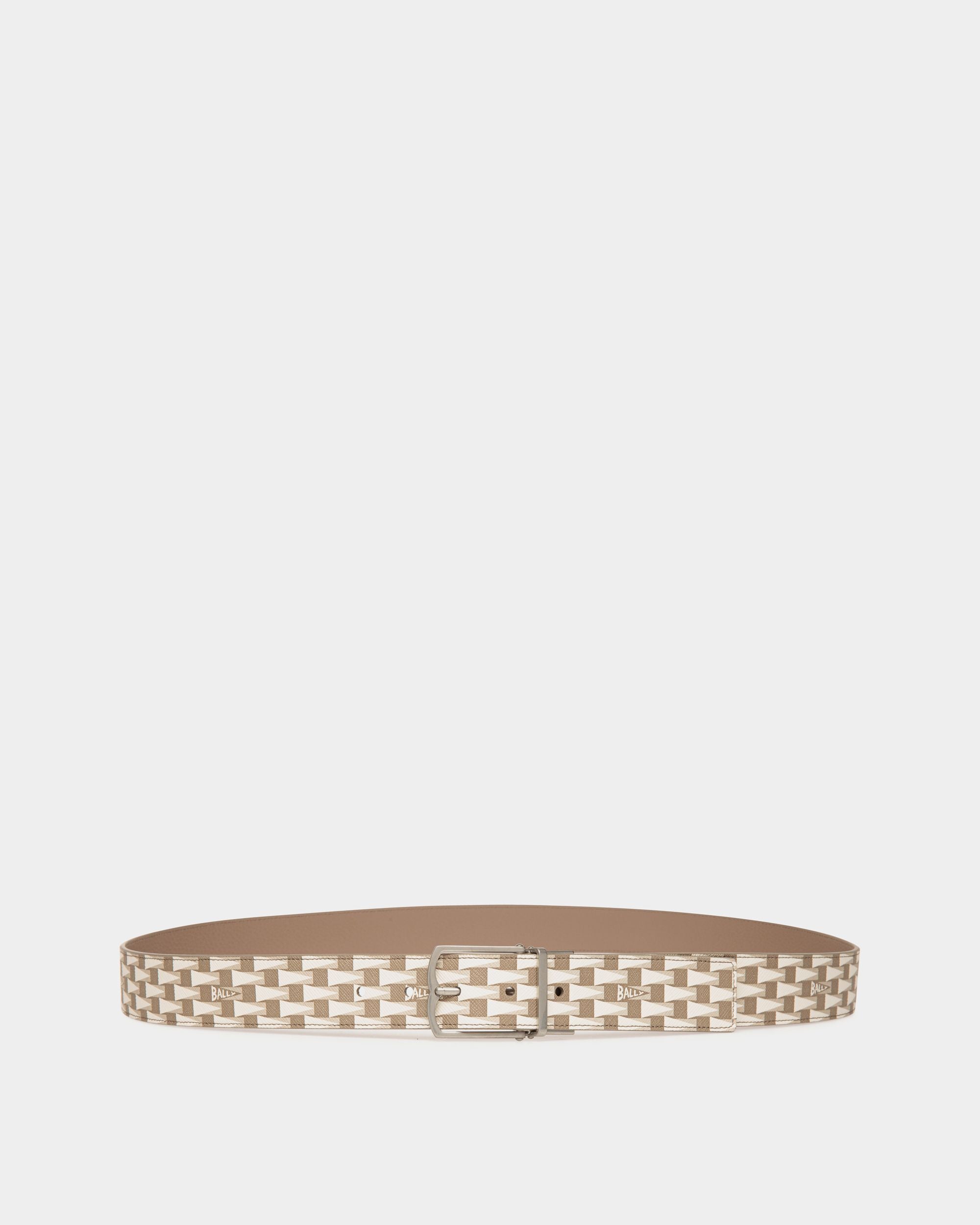 Bally Global - Cinturón Reversible Y Ajustable Country 35 Mm Con Motivo Pennant Y Piel - Beige