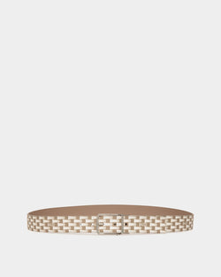 Country 35mm Reversible And Adjustable Belt in Pennant Motif And Leather