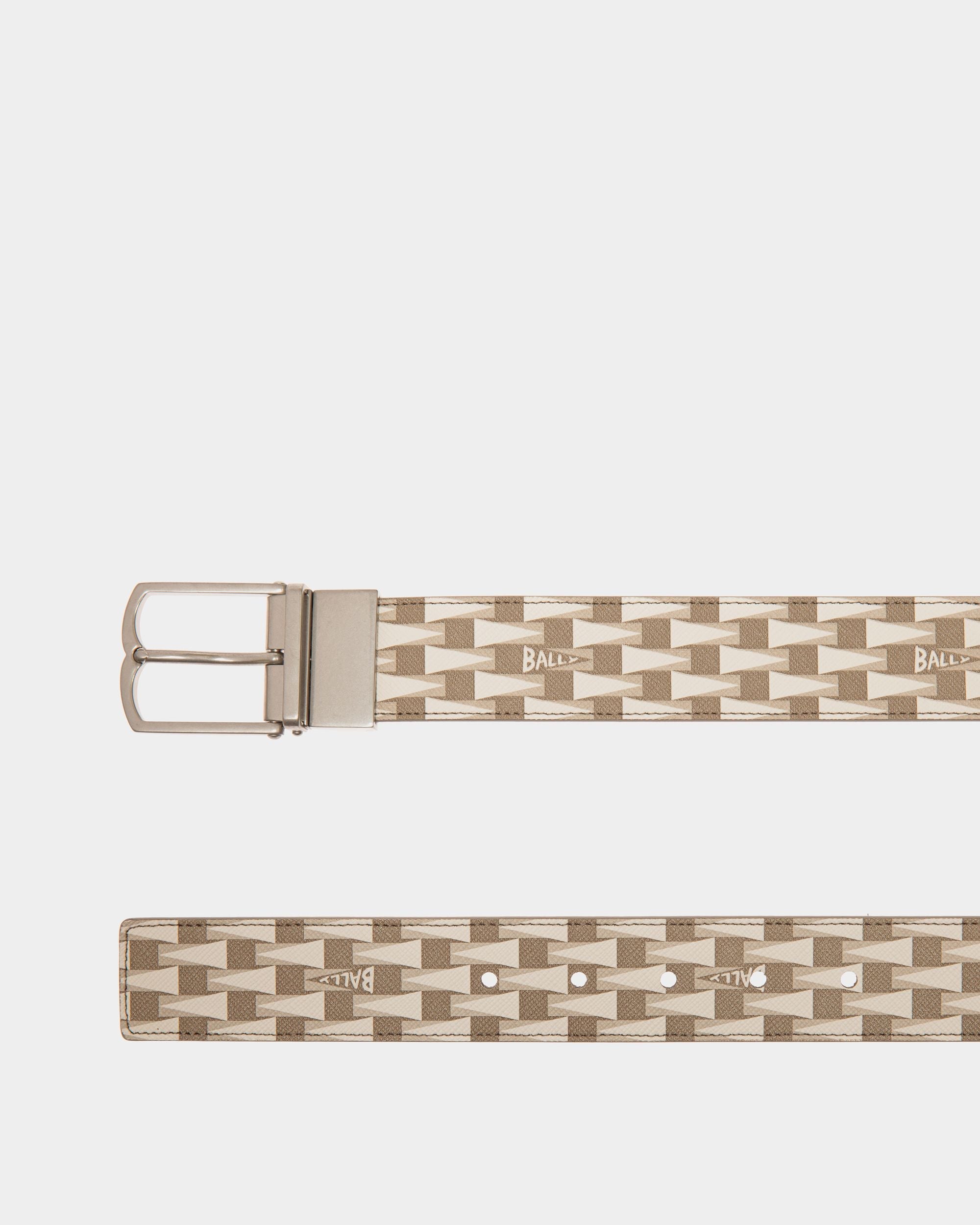 Bally Global - Cinturón Reversible Y Ajustable Country 35 Mm Con Motivo Pennant Y Piel - Beige