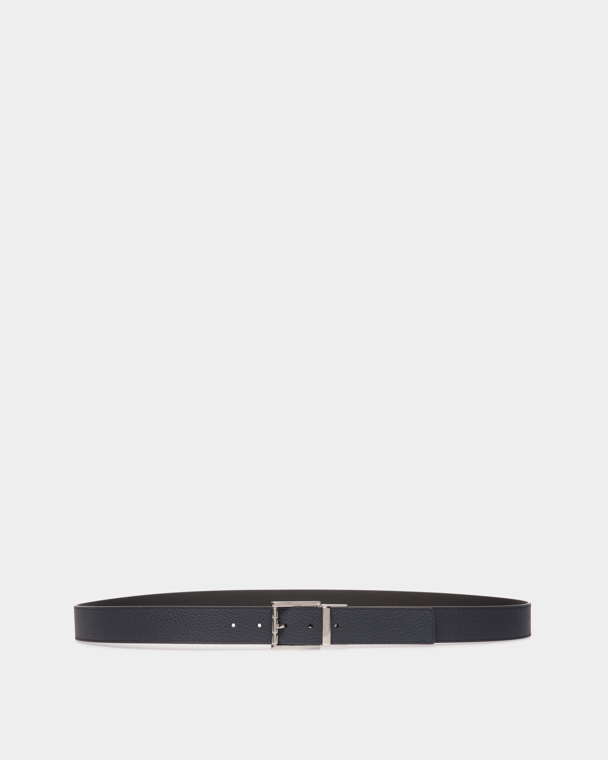Bally Global - Cinturón Reversible Y Ajustable Astory 35 Mm De Piel Navy Blue Y Negra - Multicolor