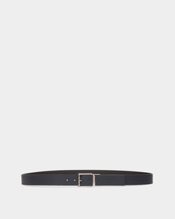 Astory 35mm Reversible And Adjustable Belt In Navy Blue And Black Leather