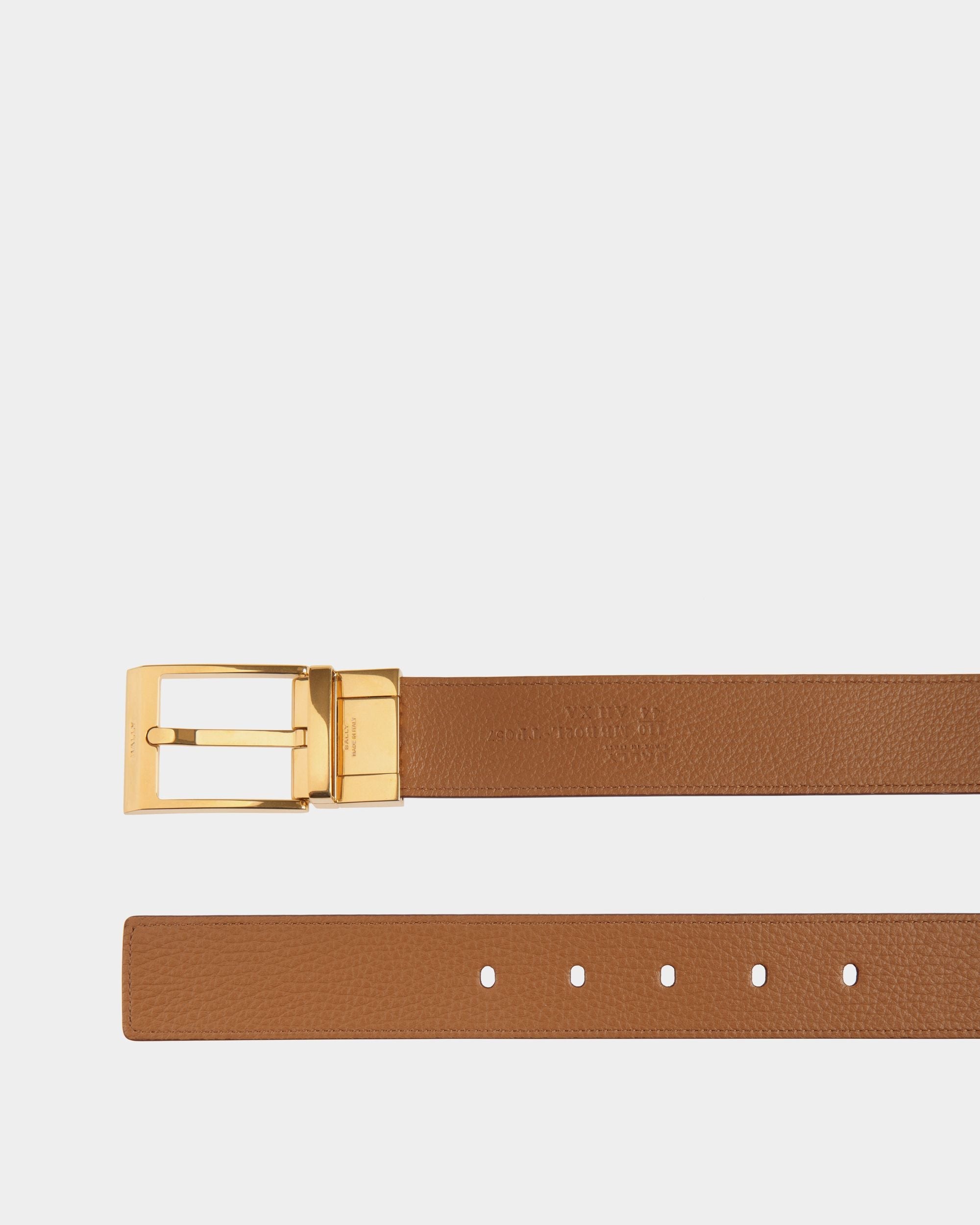 Bally Global - Cinturón Shiffie De 35 Mm Reversible Y Ajustable Desert Con Estampado Pennant - Marrón
