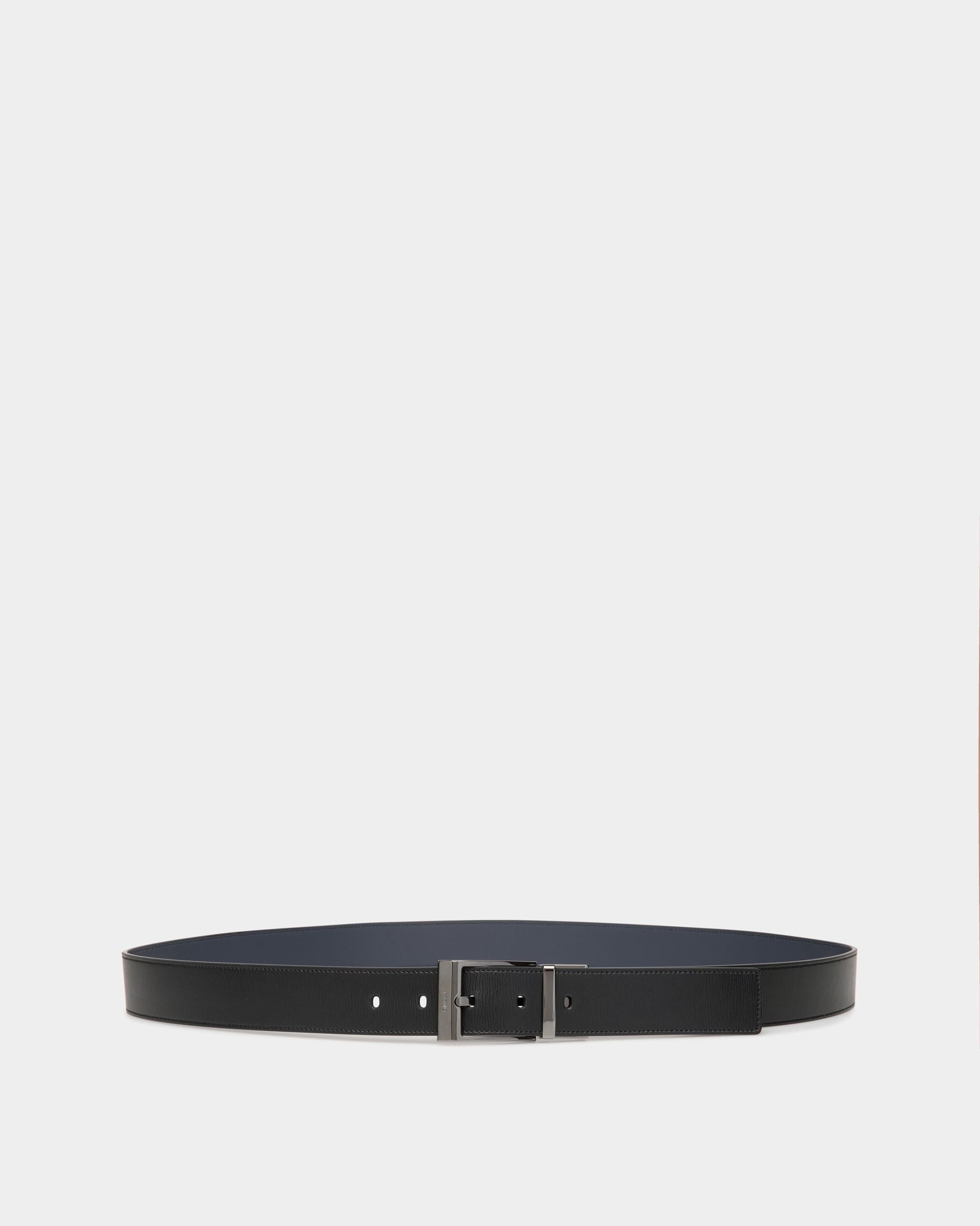 Bally Global - Cinturón Reversible Y Ajustable Shiffie De 35 Mm De Piel Negra Y Navy Blue - Multicolor