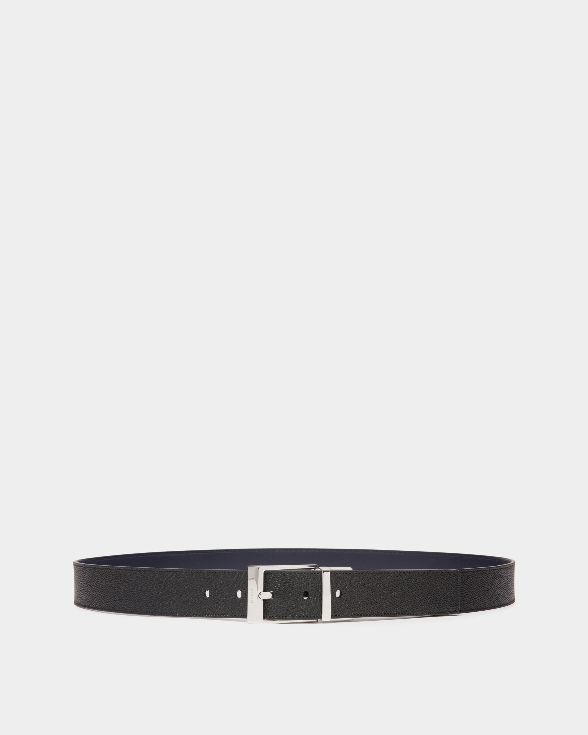 Bally Global - Ceinture Shiffie 35 Mm Réversible Et Ajustable En Cuir Noir Et Navy Blue - Multicolore