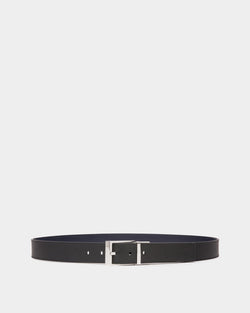Cinturón Reversible Y Ajustable Shiffie De 35 Mm De Piel Negra Y Navy Blue