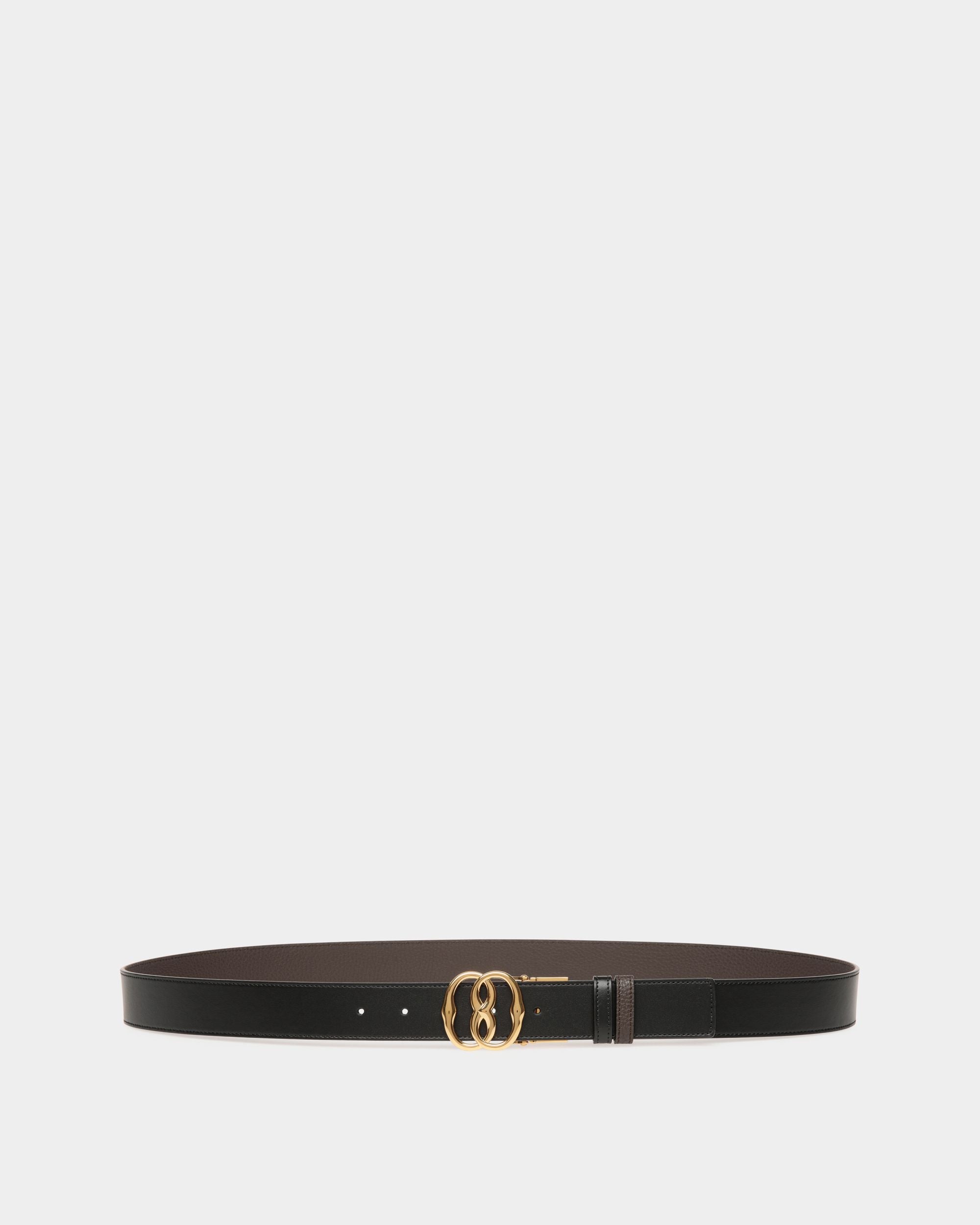 Bally Global - Bally Iconic Buckle Adjustable-Reversible Belt In Black Leather - Black