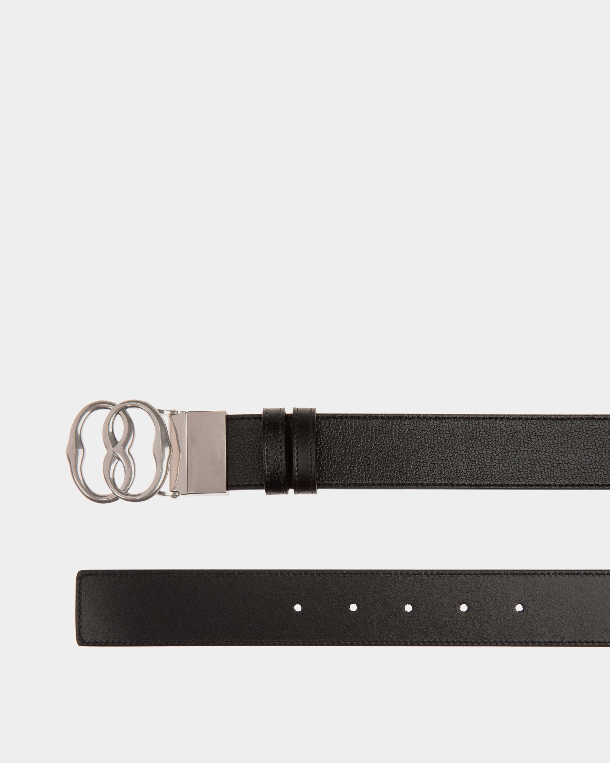 Bally Global - Cinturón Reversible Y Ajustable Emblem 35 Mm De Piel En Negro - Negro