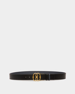 Emblem 40mm Adjustable and Reversible Belt in Black Leather