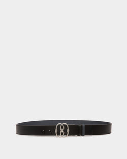 Bally Iconic Buckle Adjustable-Reversible Belt In Black Leather