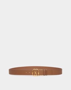 Emblem 40mm Adjustable and Reversible Belt in Brown Leather