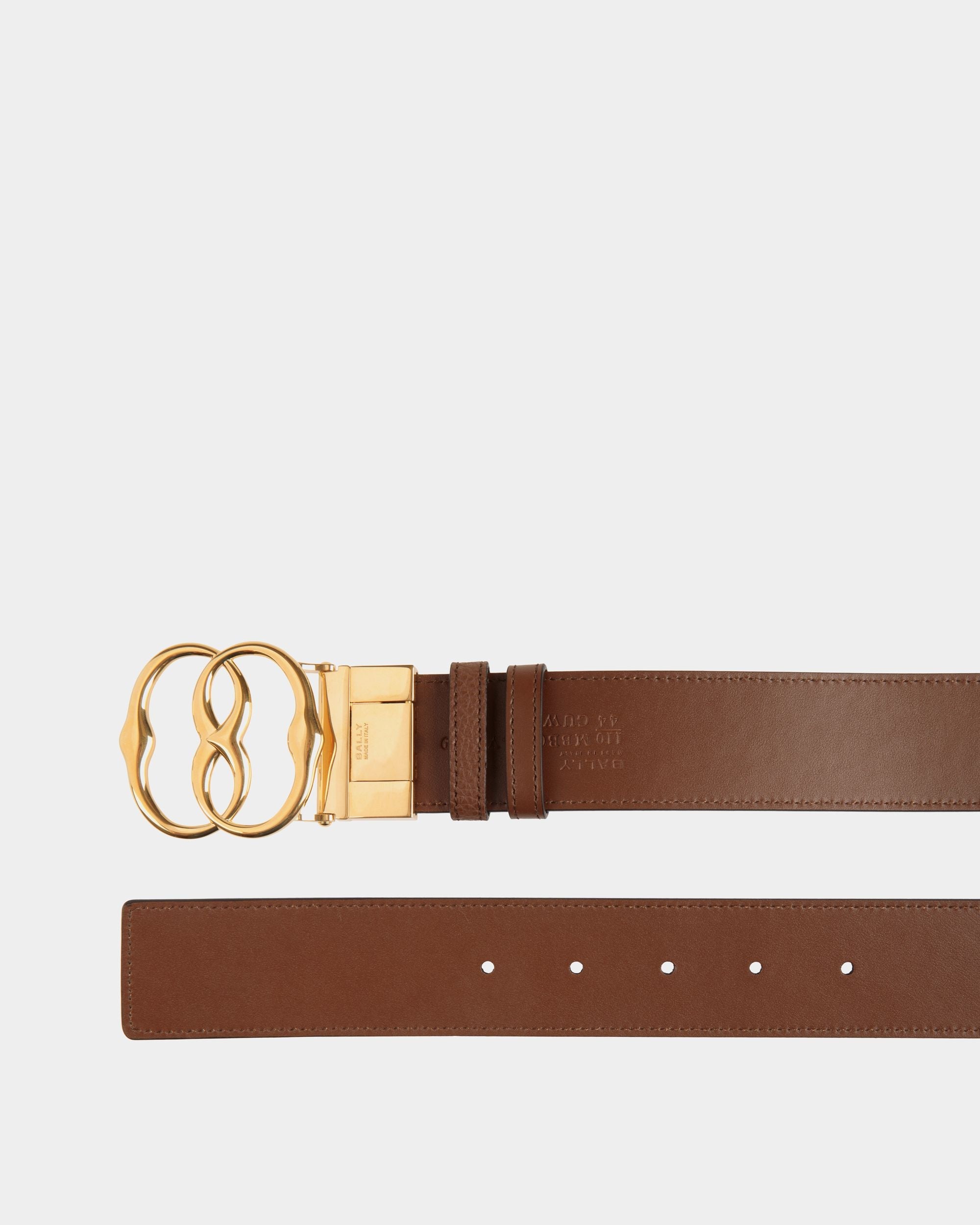 Bally Global - Emblem 40mm Adjustable and Reversible Belt in Brown Leather - Marrón