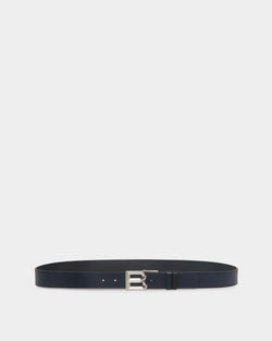 Ceinture B Bold 35 mm Réversible Et Ajustable En Cuir Navy Blue Et Noir