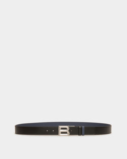 Ceinture B Bold 35 mm Réversible Et Ajustable En Cuir Noir Et Bleu Marine