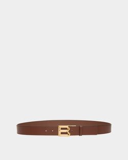 Bally Iconic Buckle Adjustable-Reversible Belt In Brown Leather
