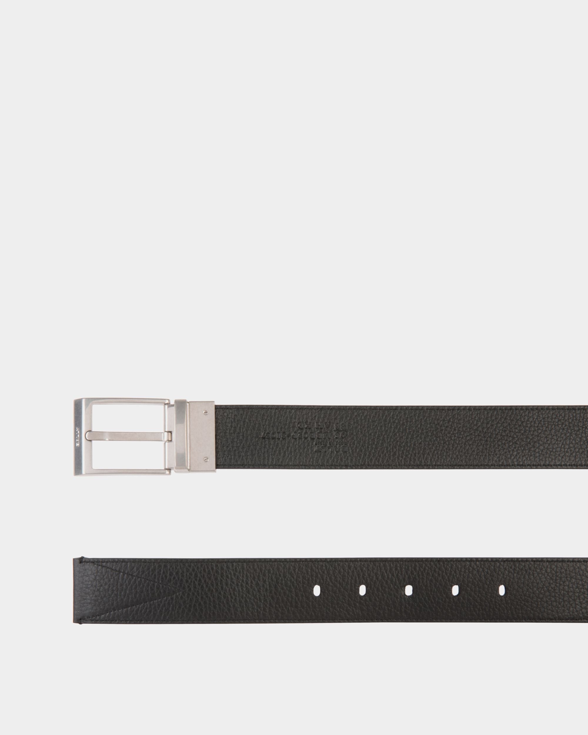 Bally Global - Shiffie 35mm Reversible Belt in Black and White Fabric And Leather - Multicolor