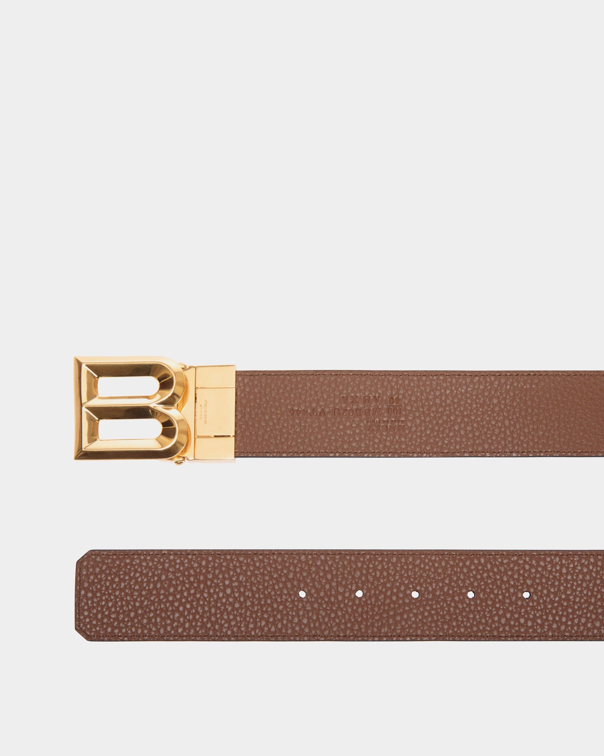 Bally Global - Bally Iconic Buckle Reversible And Adjustable Belt In Brown Leather - Brown