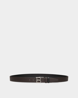 Adjustable Reversible Belt In Brown Leather