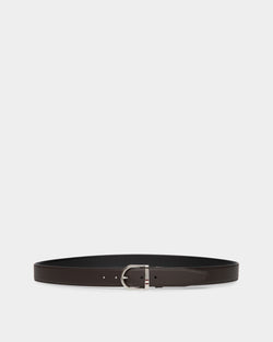 Adjustable Reversible Belt In Brown Leather
