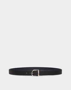 Adjustable-Reversible Belt In Black Bovine Split