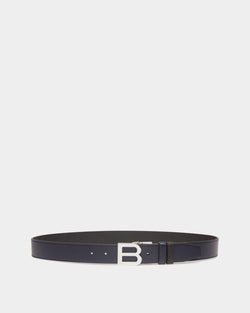 Ceinture B Logo 35 mm Réversible Et Ajustable En Cuir Navy Blue Et Noir