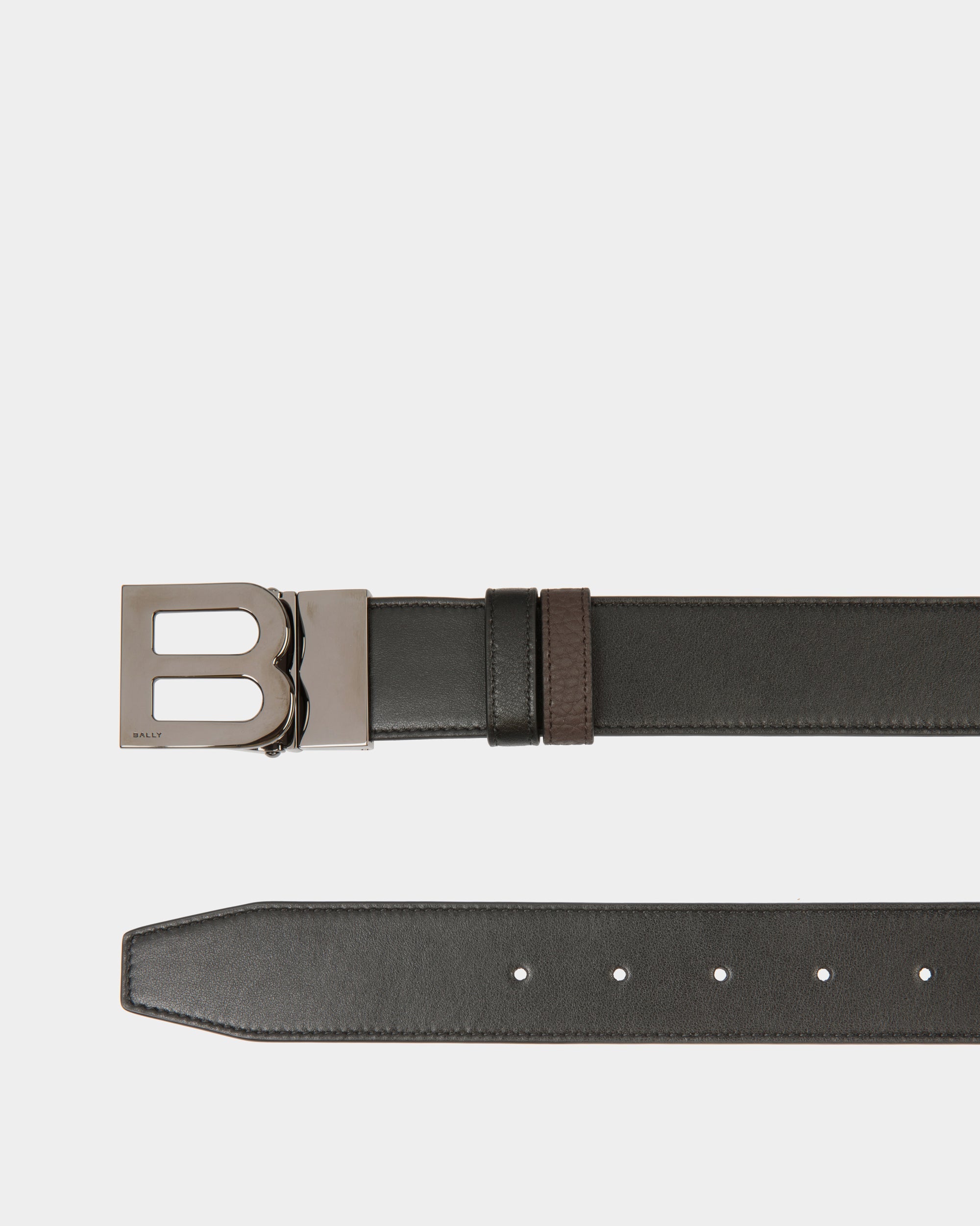 Bally Global - B Logo 35mm Reversible And Adjustable Belt in Black And Ebano Leather - Multicolor