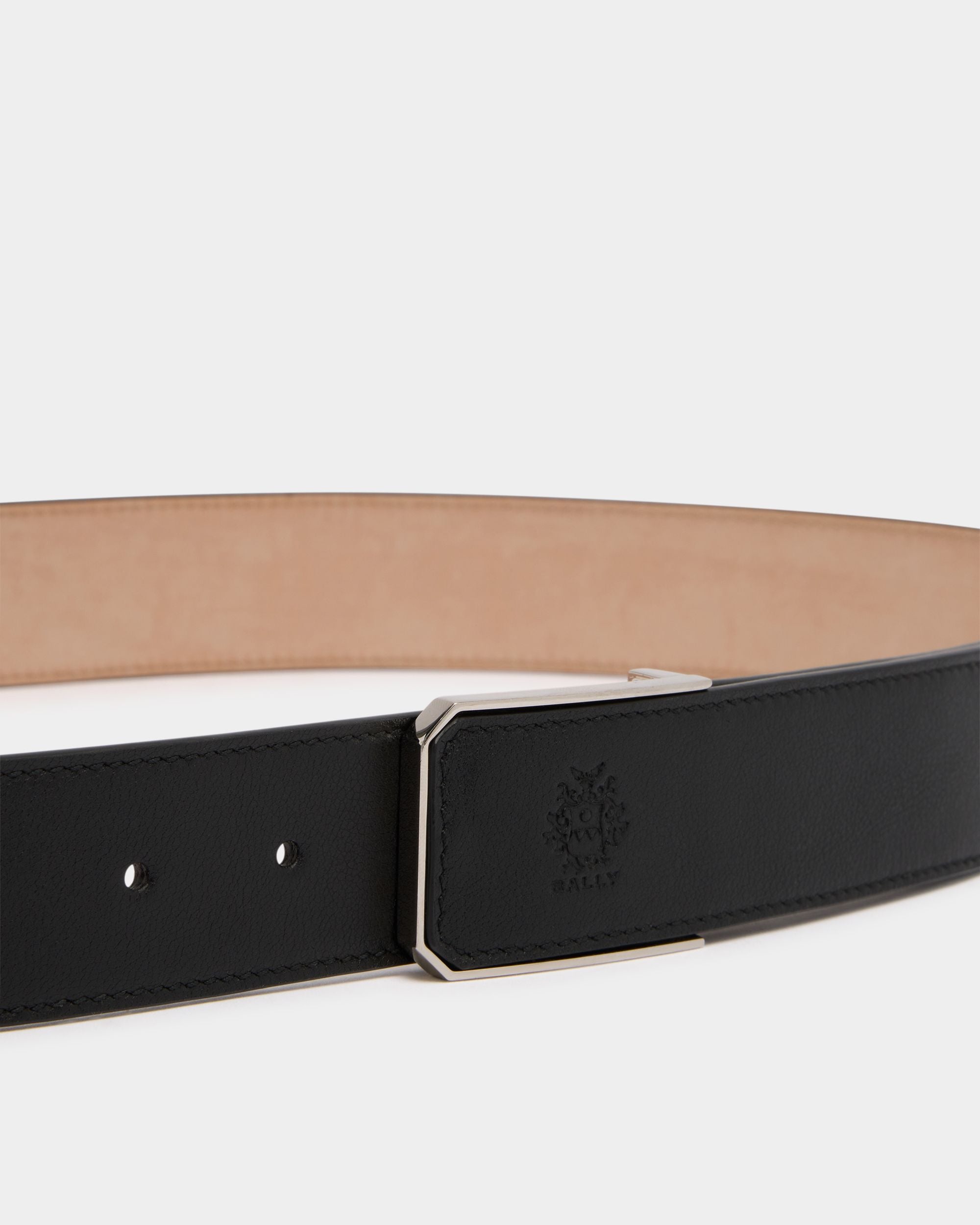 Bally Global - Crest Plaque 35 mm Adjustable And Reversible Belt in Black Leather - Black