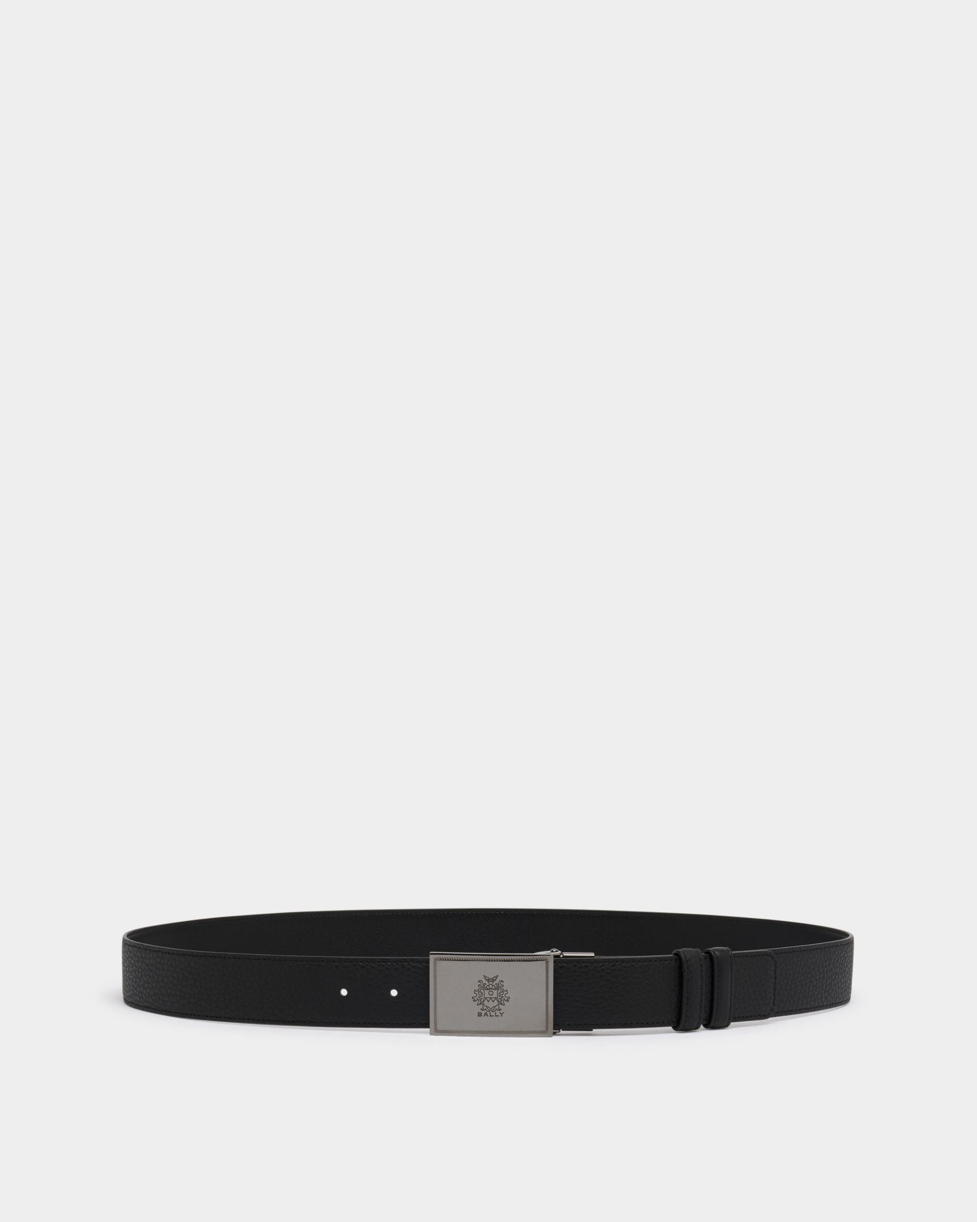 Bally Global - Crest Plaque 35 mm Adjustable And Reversible Belt in Black And Ebano Leather - Multicolor